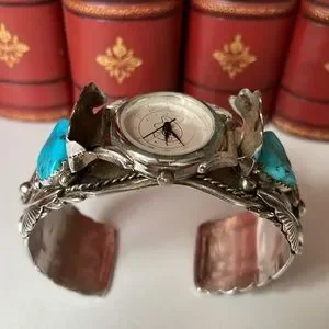 M.Thomas Jr. Navajo Turquoise Silver Watch M.Thomas Jr. Navajo Turquoise Silver Watch main image 3